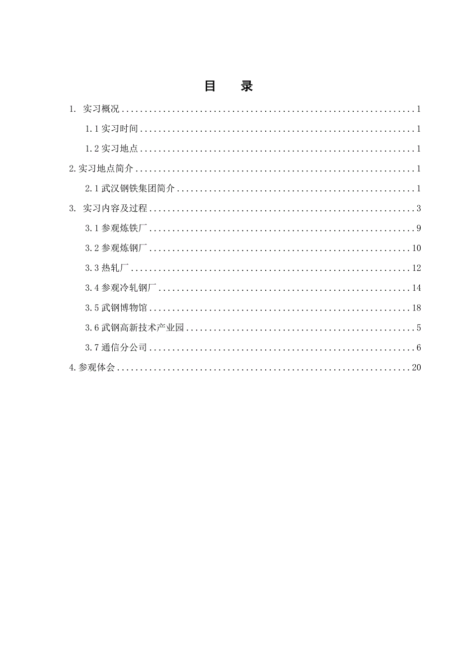 武钢参观实习报告_第1页