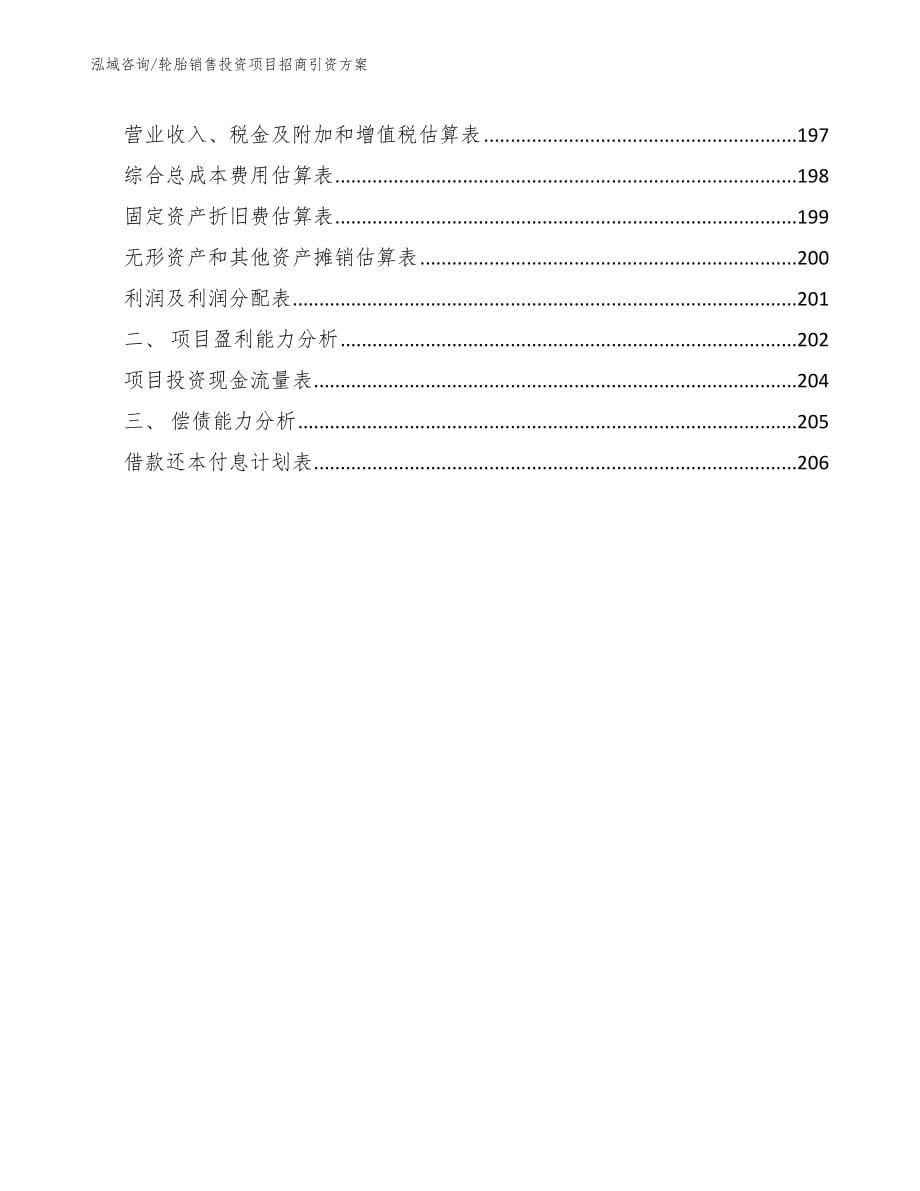 轮胎销售投资项目招商引资方案_第5页