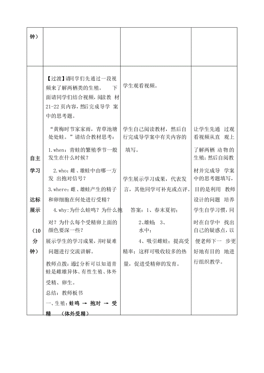 苏教版-生物-八年级下册-《两栖类的生殖与发育》教案_第2页