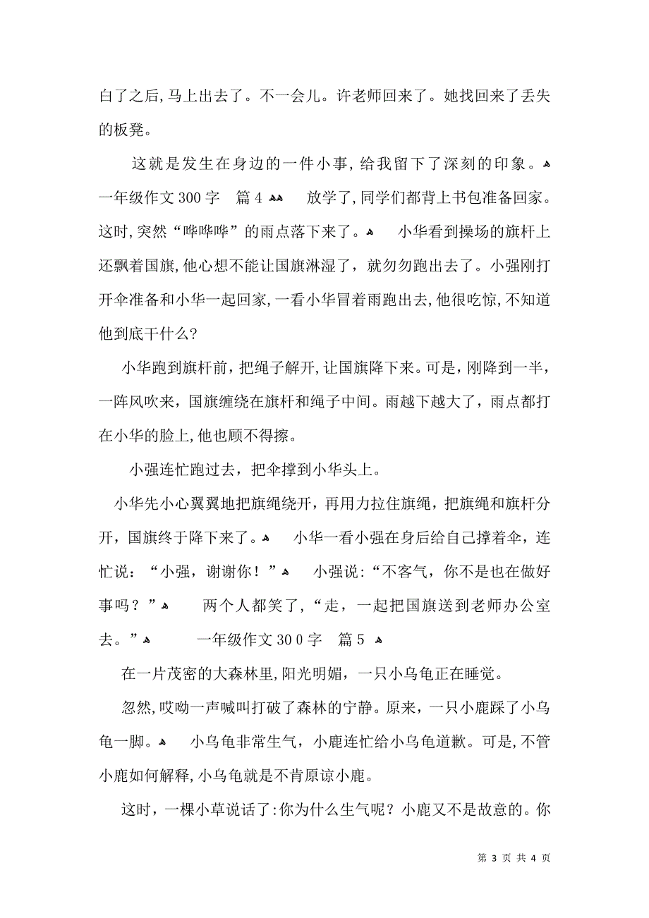 实用一年级作文300字汇总五篇_第3页