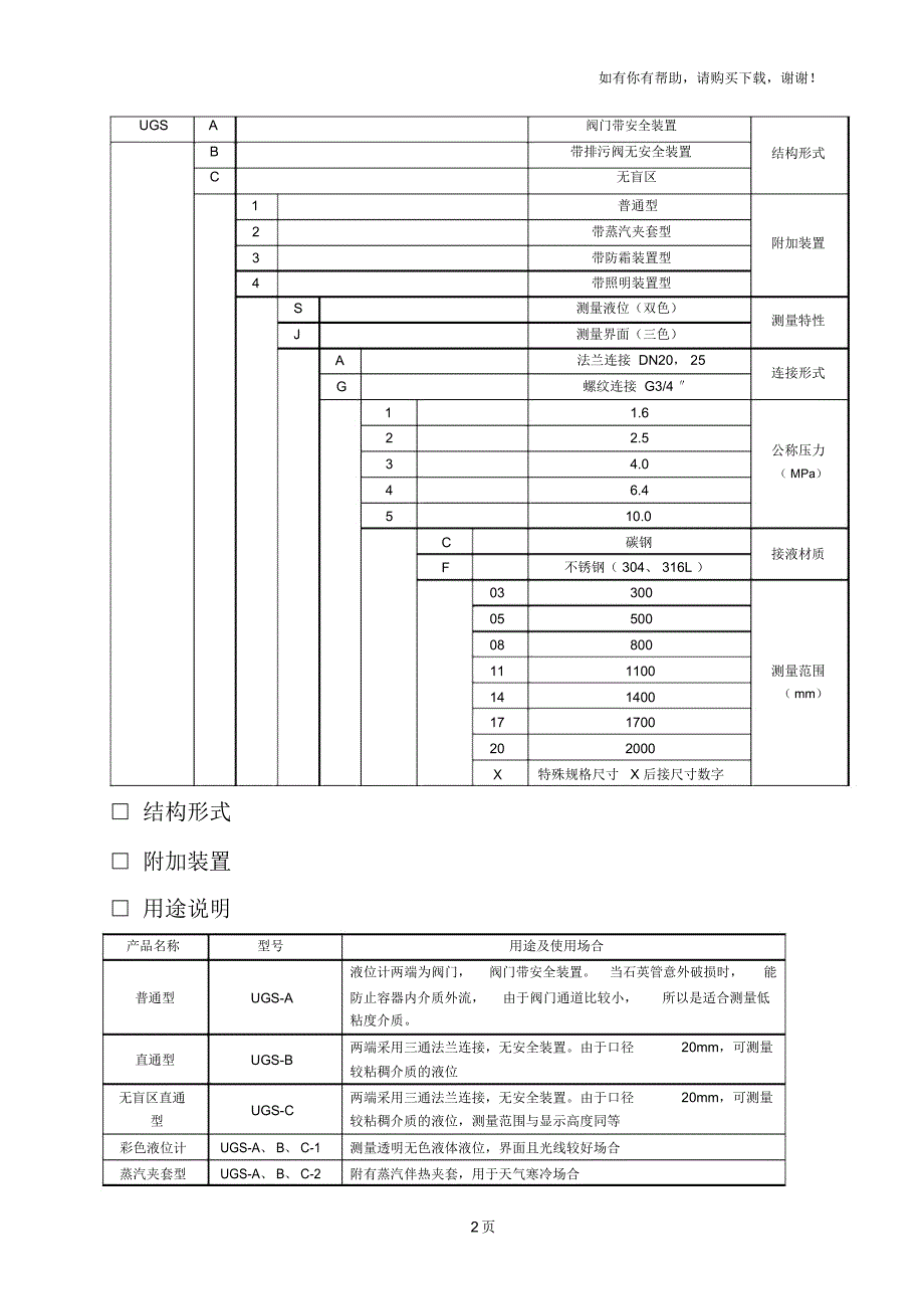 UGS系列彩色石英管液位计_第2页