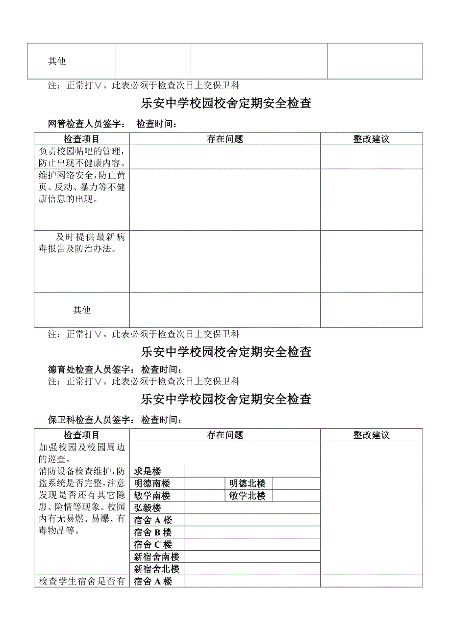 乐安中学校园校舍定期安全检查轨制_第4页