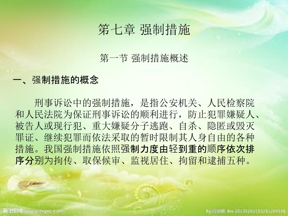 笫七章强制措施第一节强制措施概述_第1页