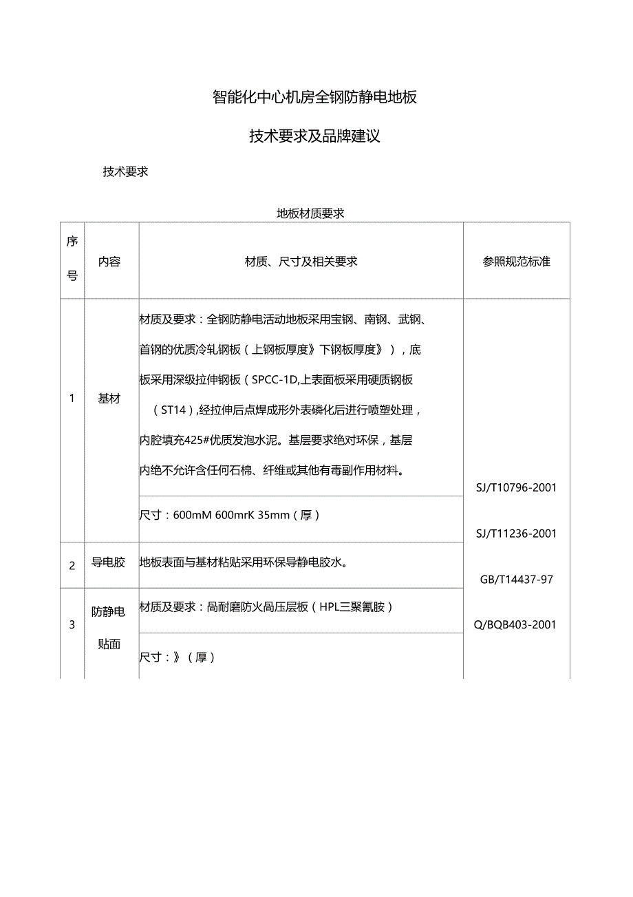 防静电地板技术要求_第1页