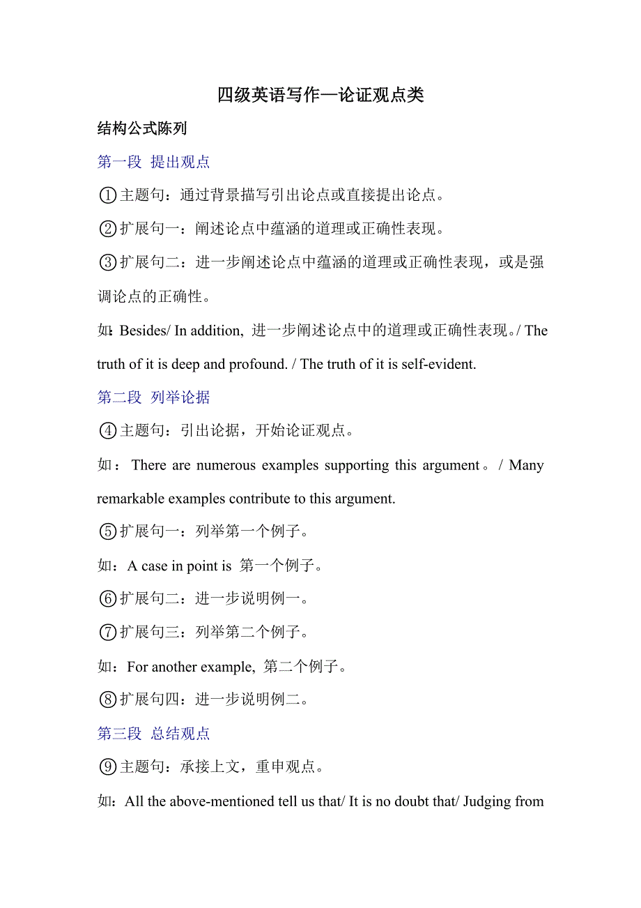 四级英语写作-论证观点类_第1页