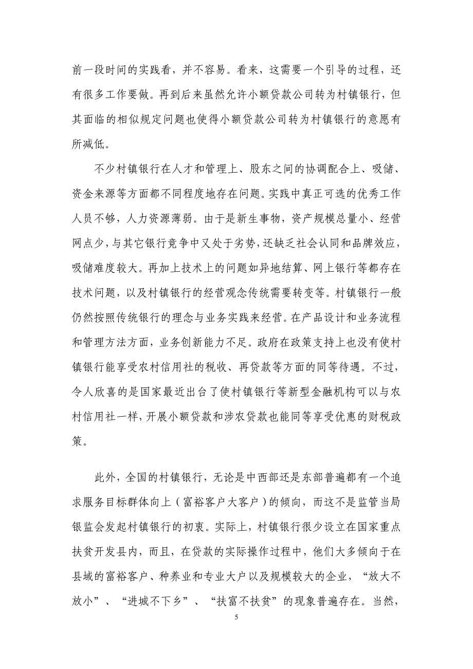杜晓山 村镇银行的发展成绩、问题和可能的前景_第5页
