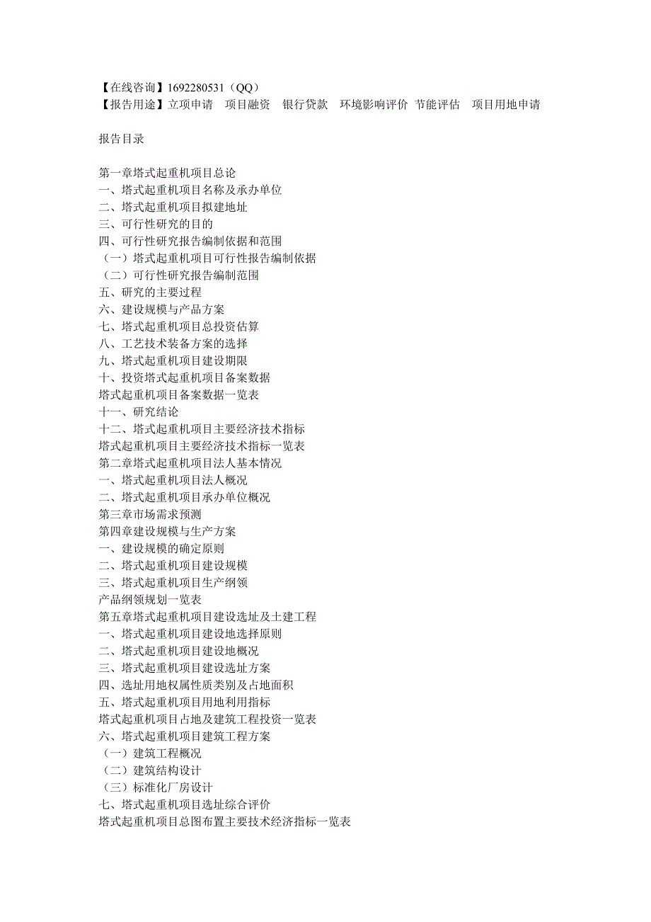 塔式起重机项目可行性研究报告_第2页