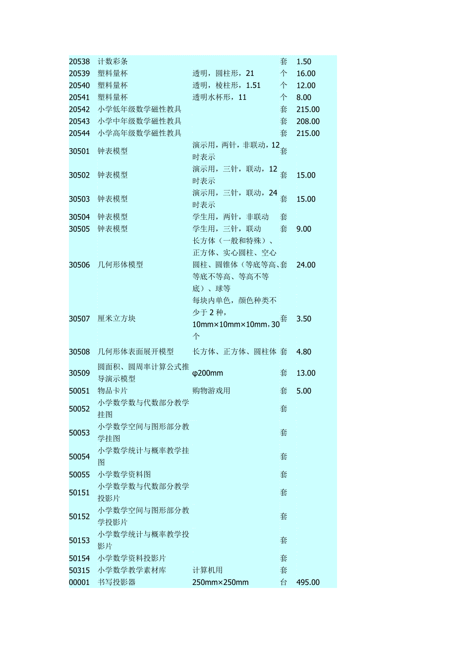 小学教学仪器编号及单价.doc_第3页