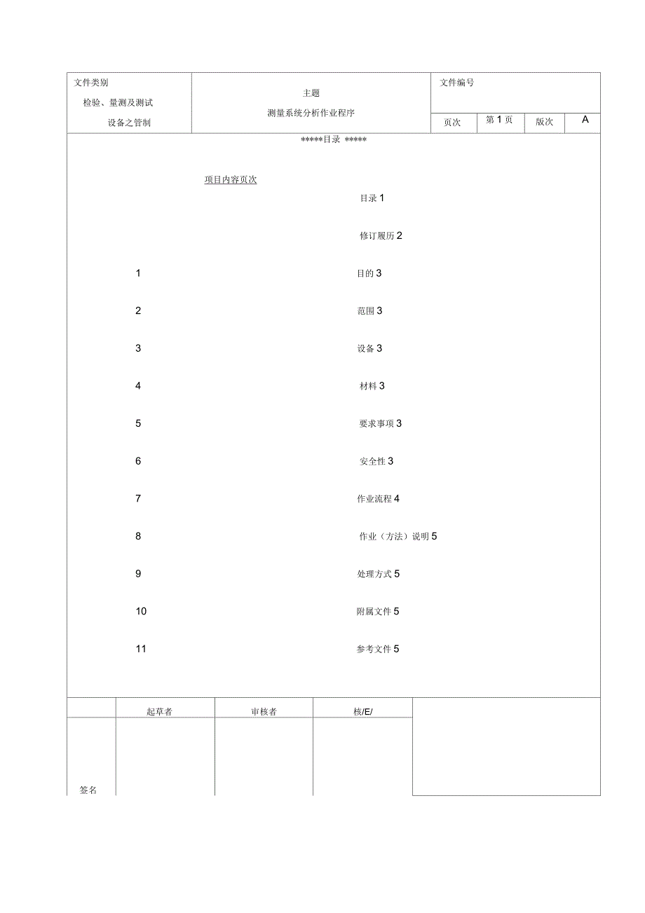 测量系统分析作业程序_第1页