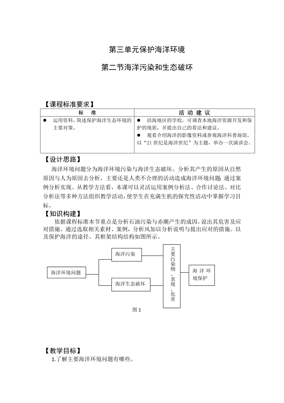 高二鲁教版地理选修二海洋地理 3.3海洋环境保护原创教案_第1页