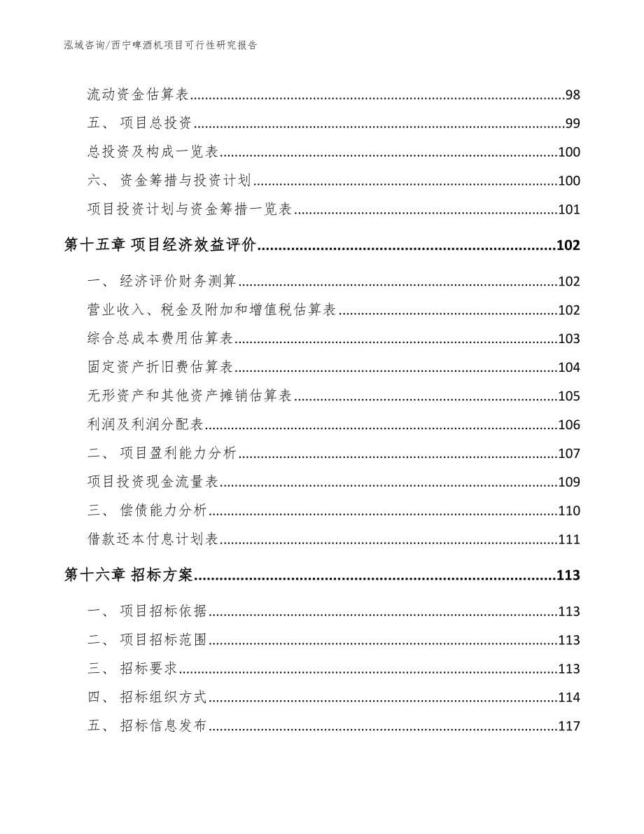 西宁啤酒机项目可行性研究报告（范文参考）_第5页
