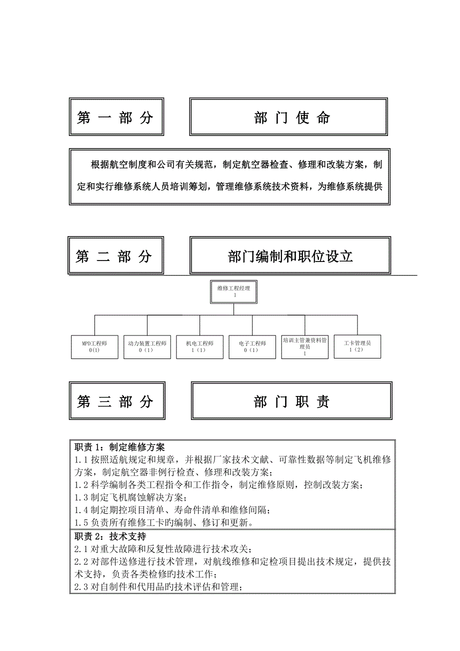 物流公司维修关键工程分部部门职位专项说明书及关键绩效重点标准_第2页