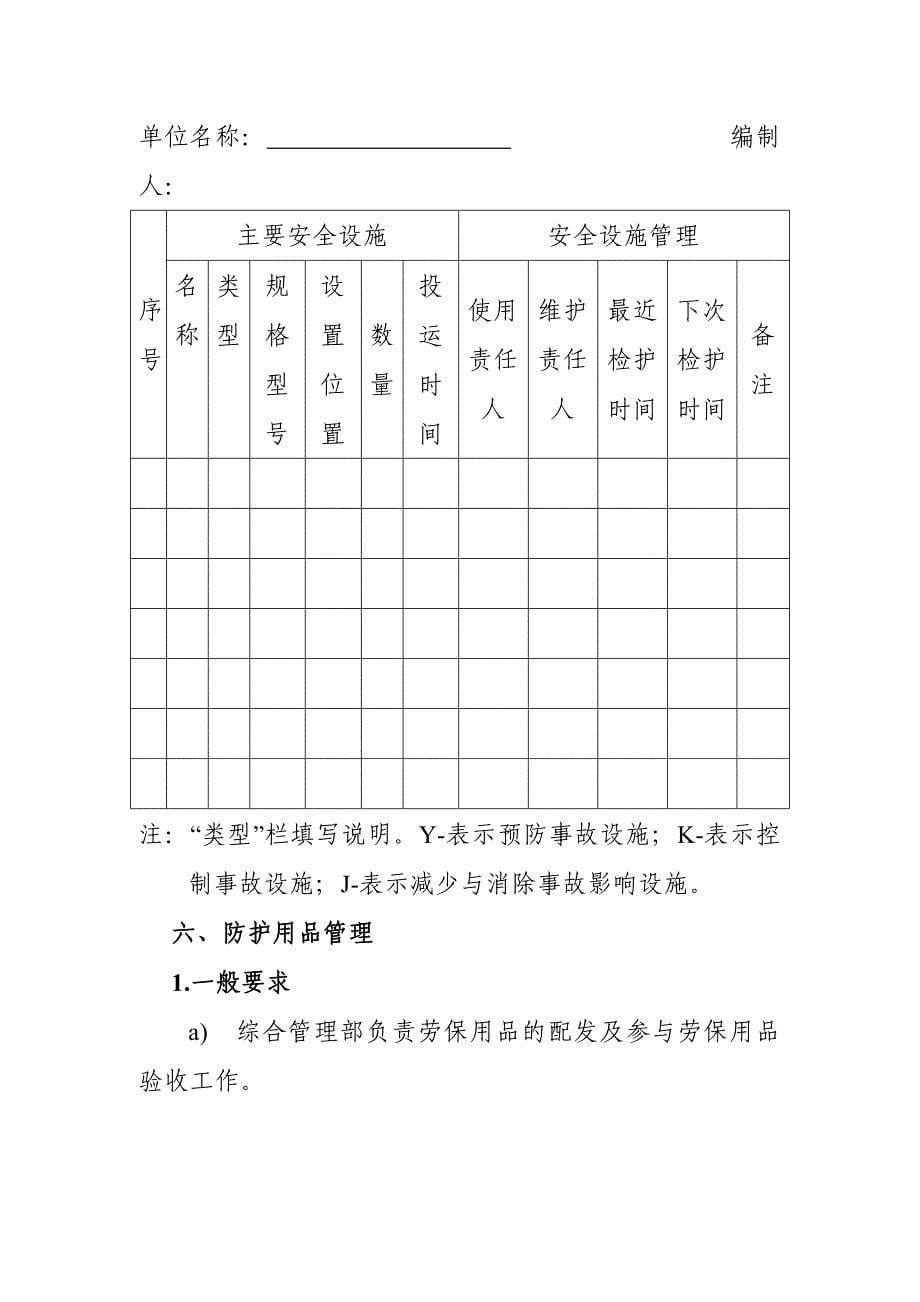 建设工程项目安全设施和防护用品管理办法含表格_第5页