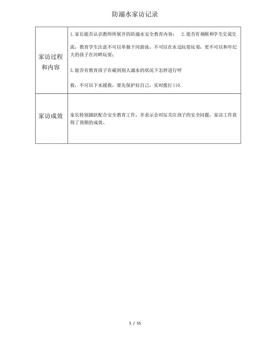 防溺水家访记录_第5页