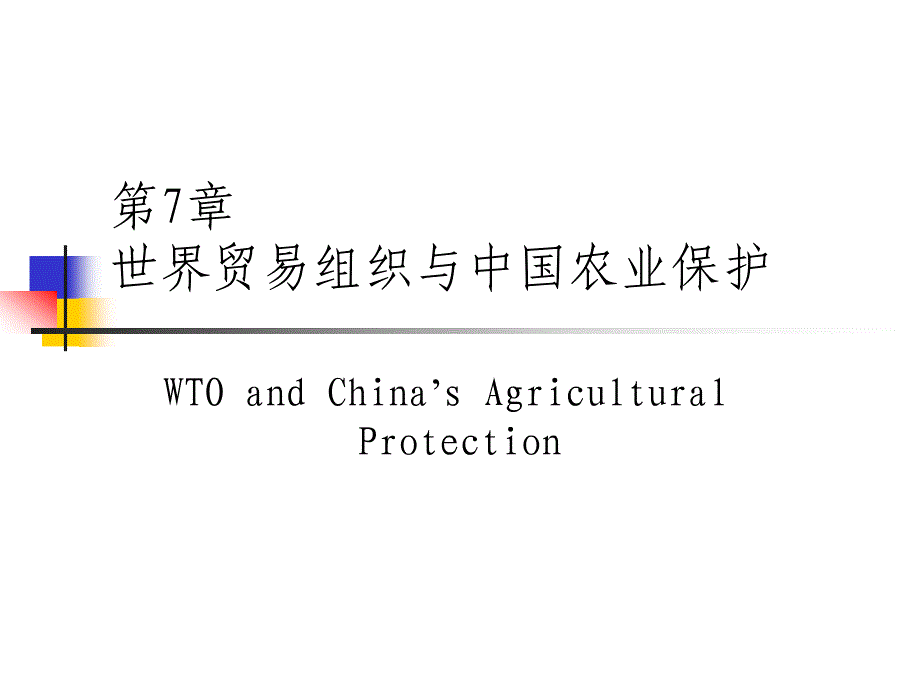 世界贸易组织与中国农业保护ppt课件教学教程_第1页