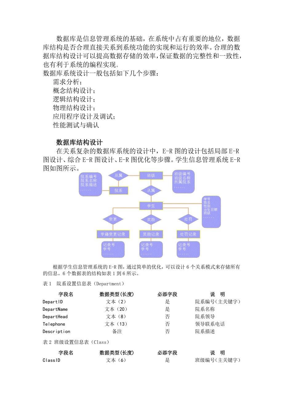 数据库课程设计报告SQL学生信息管理系统_第5页