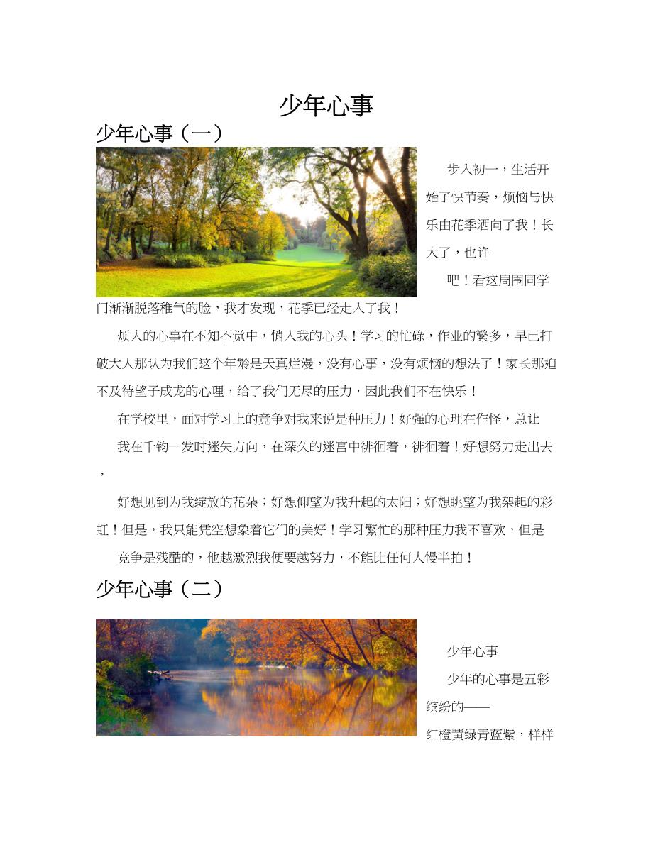 少年心事(共10篇).docx_第1页