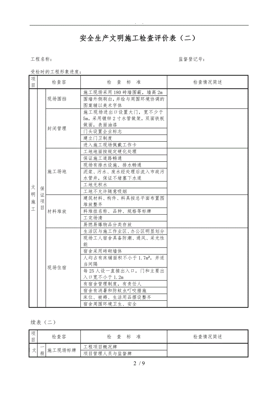 安全文明评价表_第2页