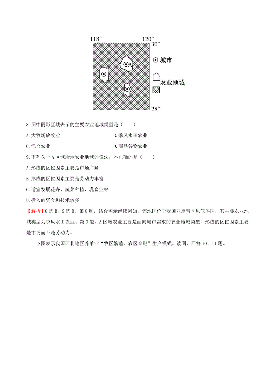 年高考地理一轮专题复习 3.2以种植业为主的农业地域类型 以畜牧业为主的农业地域类型课时提升作业二十含解析_第4页