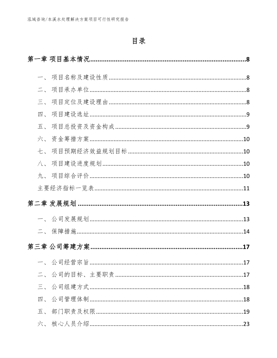 本溪水处理解决方案项目可行性研究报告【模板】_第2页