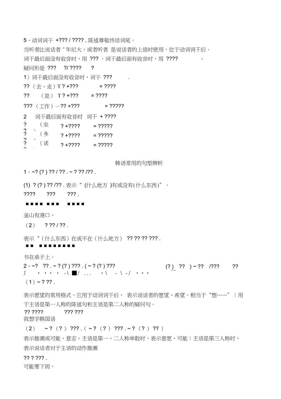 完整版韩语基础语法归纳_第4页