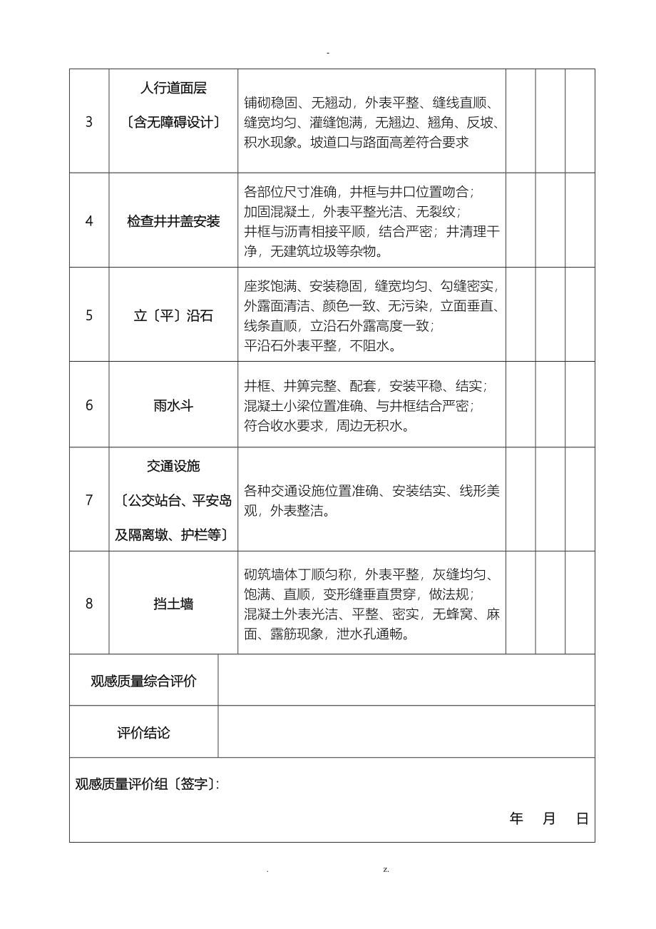 市政道路质检表全部_第3页