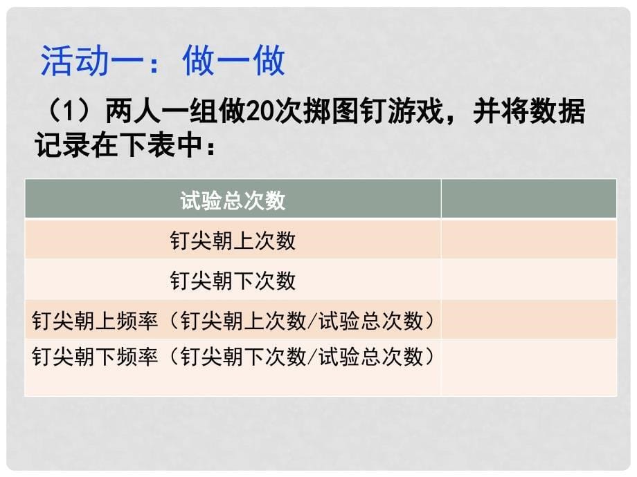 七年级数学下册 6.2.1 频率的稳定性课件2 （新版）北师大版_第5页