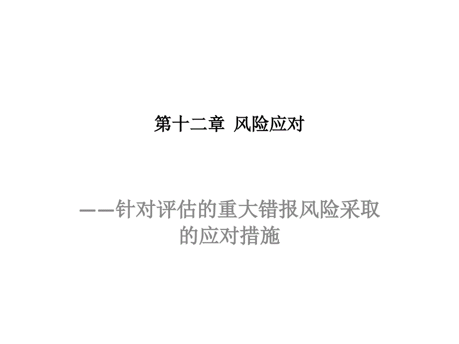 针对评估的重大错报风险采取的应对措施概述_第1页