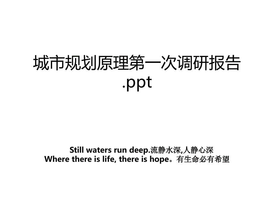 城市规划原理第一次调研报告.ppt_第1页