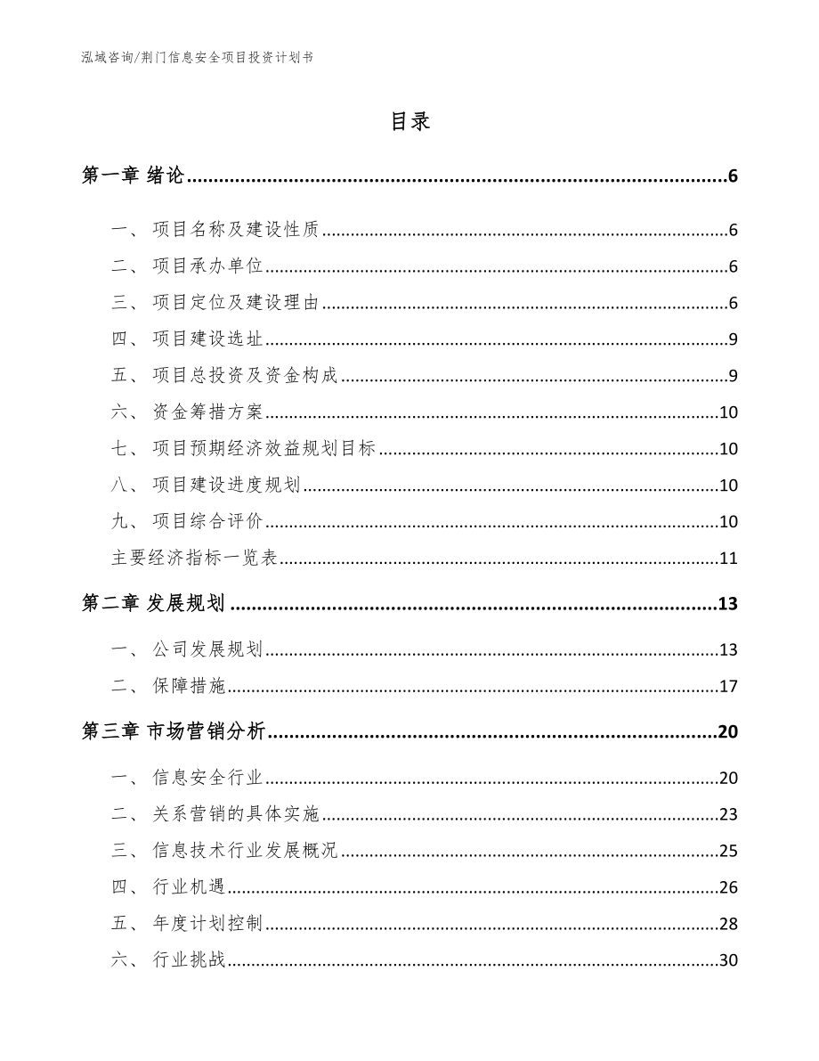 荆门信息安全项目投资计划书参考模板_第2页