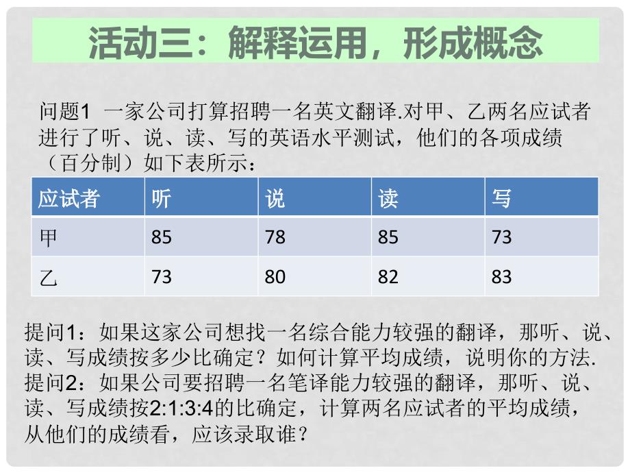 河南省周口项城市八年级数学下册 20.1.1 平均数（第1课时）教学课件 （新版）新人教版_第4页