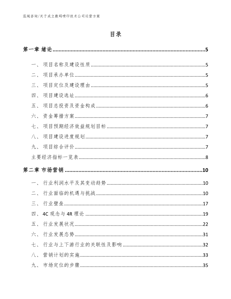 关于成立数码喷印技术公司运营方案范文模板_第1页