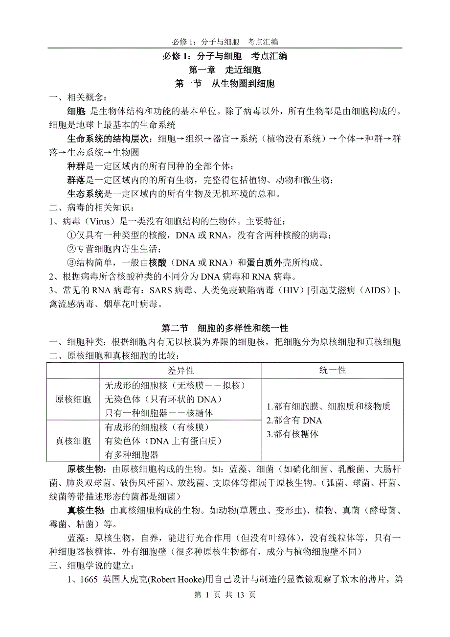 分子与细胞_考点汇编.doc_第1页