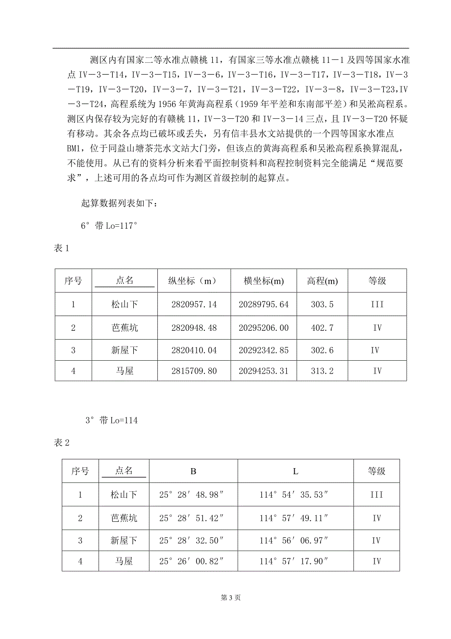 毕业设计论文-桃江五洋水电站规划设计阶段测量设计说明书_第4页