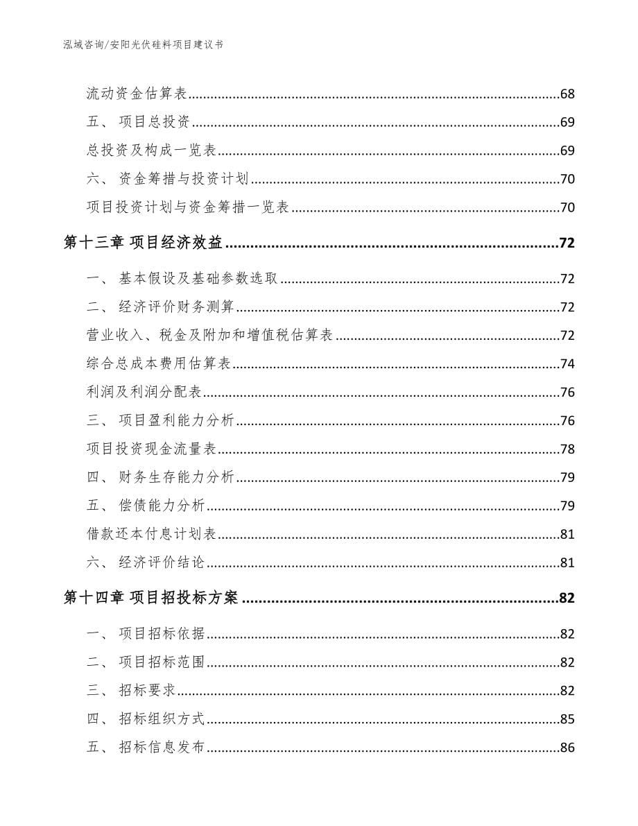 安阳光伏硅料项目建议书_模板_第5页