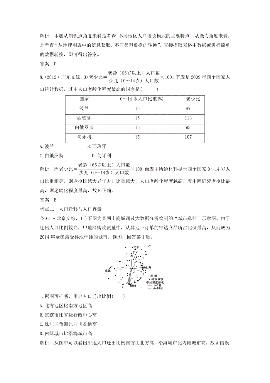 2020【五年高考】地理备战：第8单元人口与环境_第4页