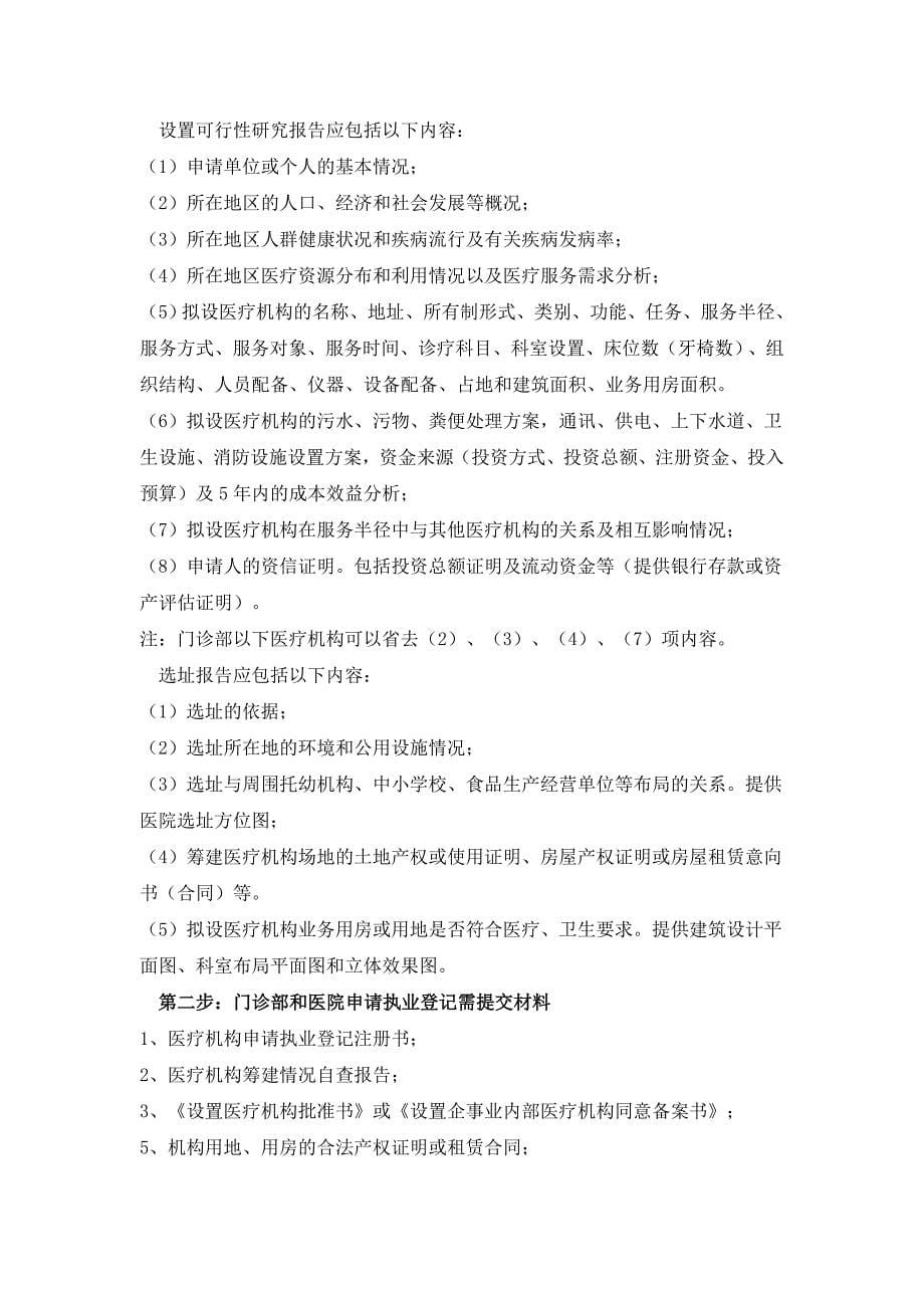 医疗机构申办条件和提交资料清单.doc_第5页