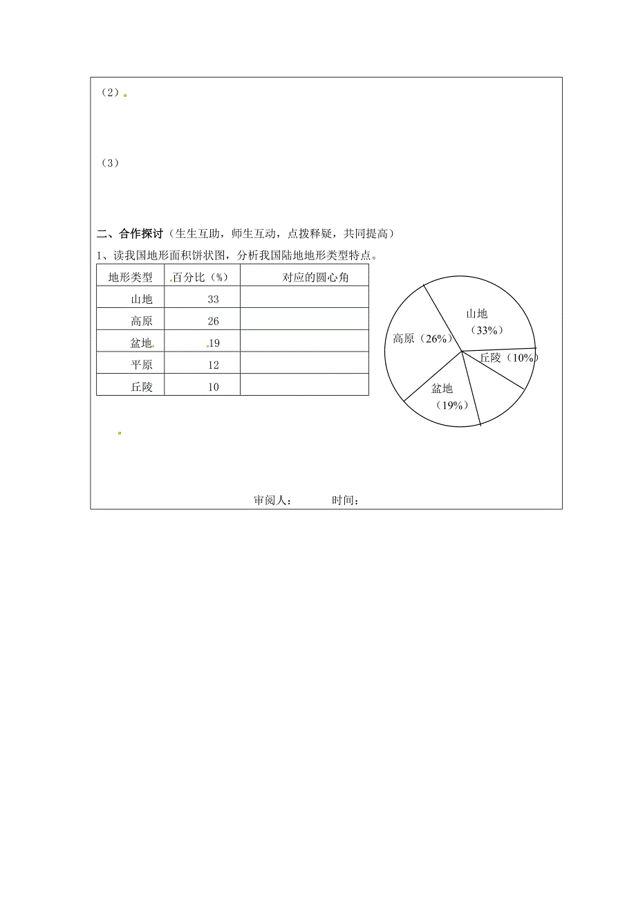 八年级地理上册第二章第一节地形和地势第3课时导学案无答案新人教版_第2页