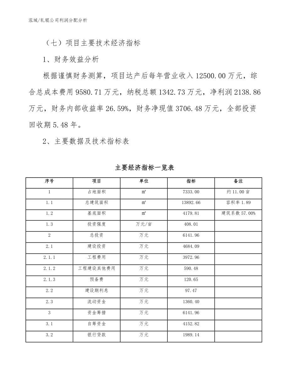 轧辊公司利润分配分析【范文】_第5页