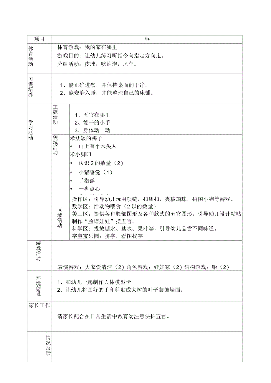 幼儿园小班春学期周计划_第1页