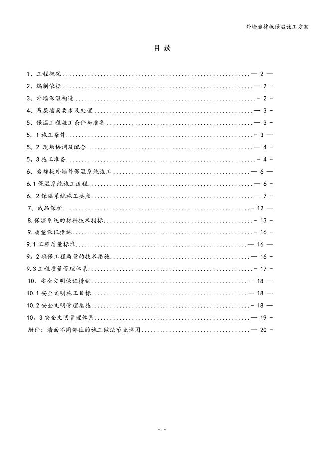 外墙岩棉板保温施工方案.doc