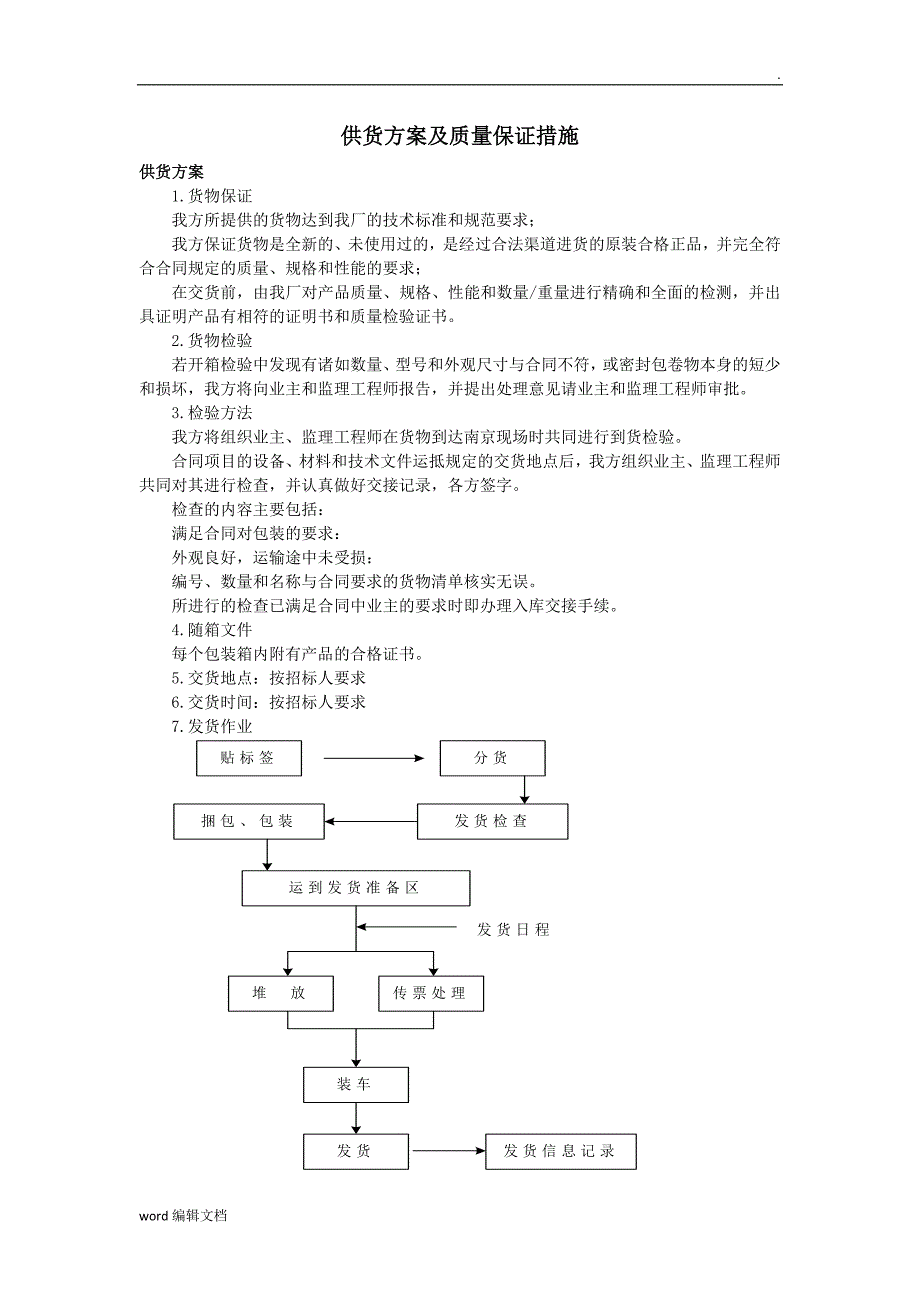 详细供货方案及质量保证措施.doc_第1页