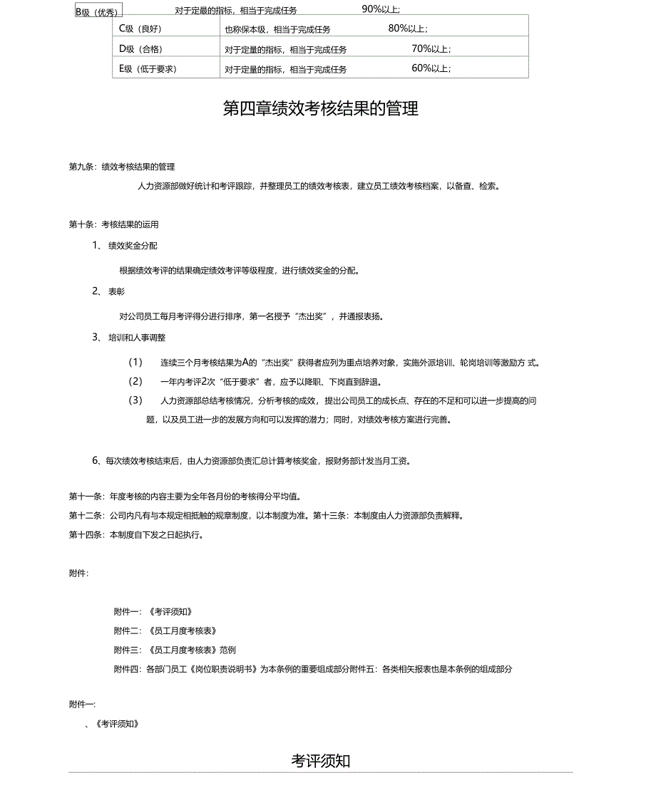 绩效考核范本及考核表格_第5页