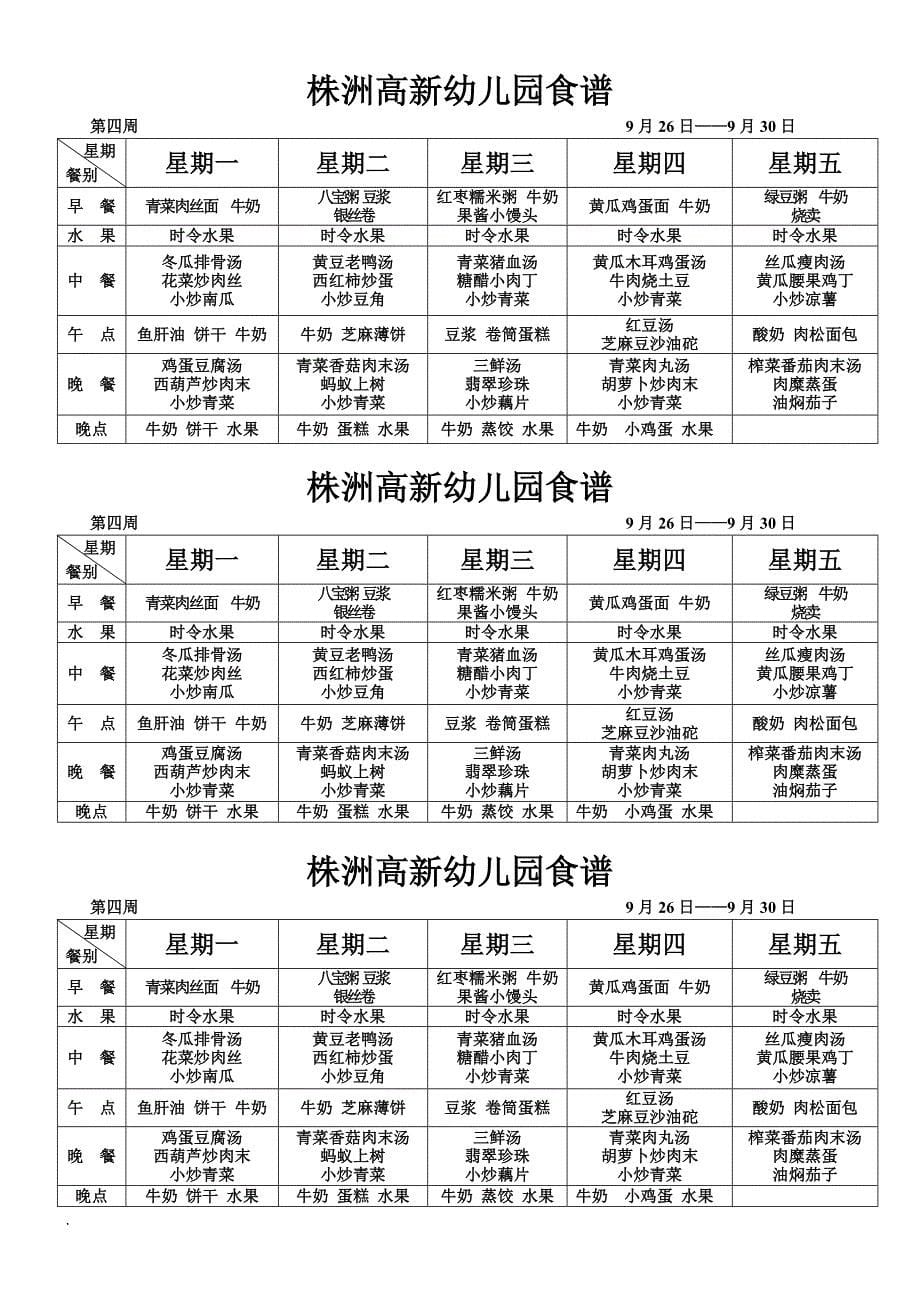 株洲高新幼儿园食谱(2011年下期).doc_第5页