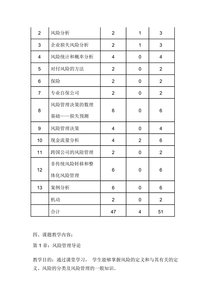 风险管理课程大纲(已完成).总结_第3页