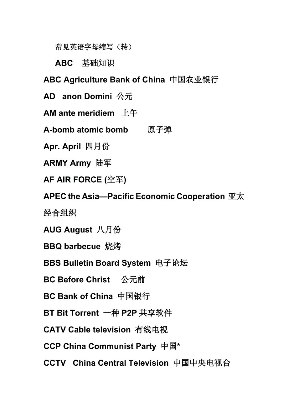 常见英语字母缩写.doc_第1页