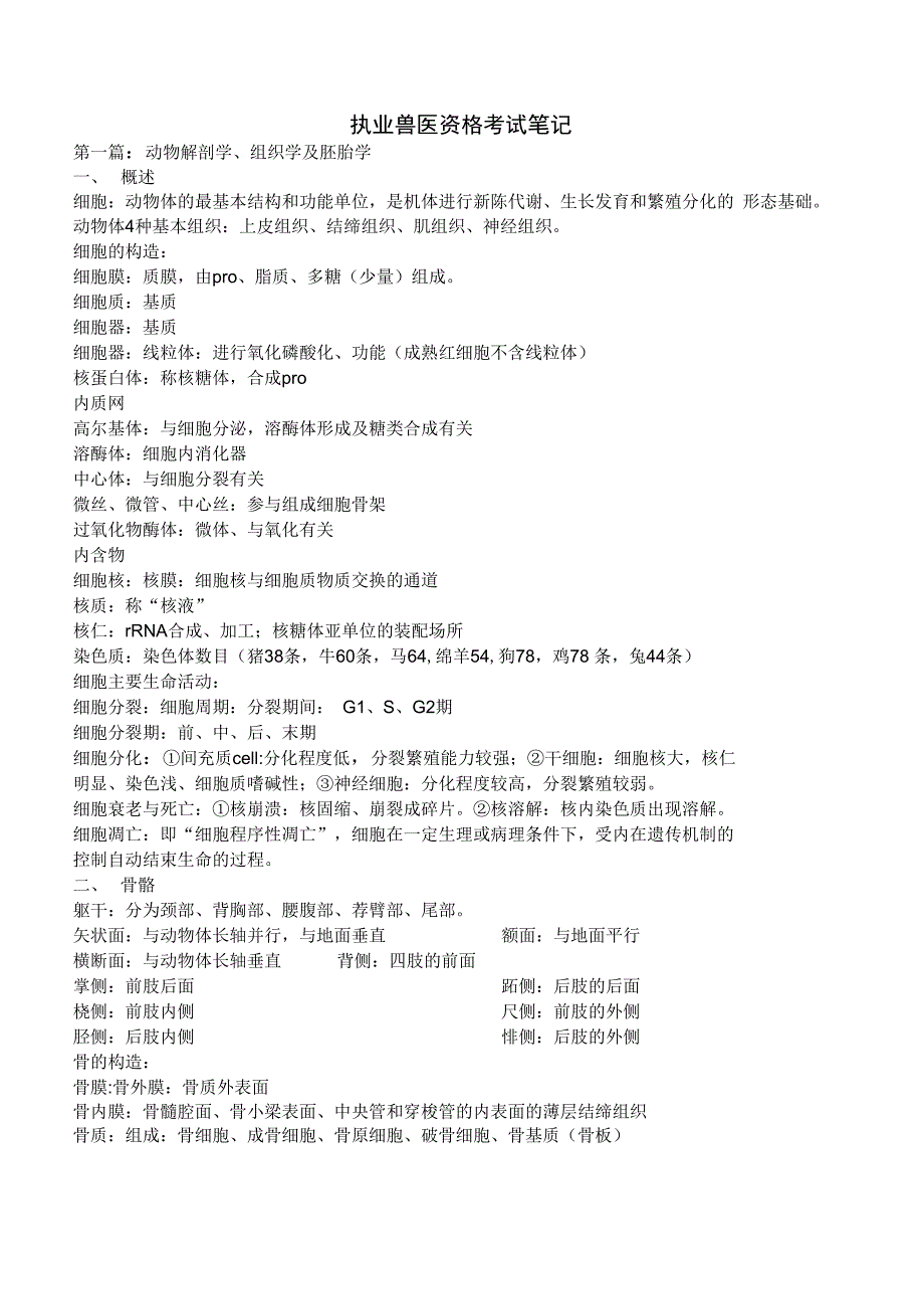 执业兽医资格考试笔记_第1页