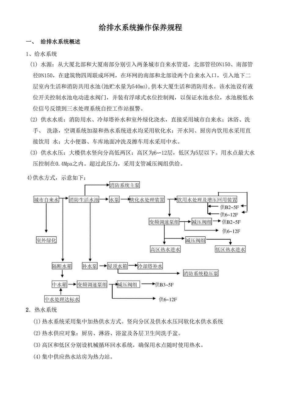 给排水系统运行规程_第1页