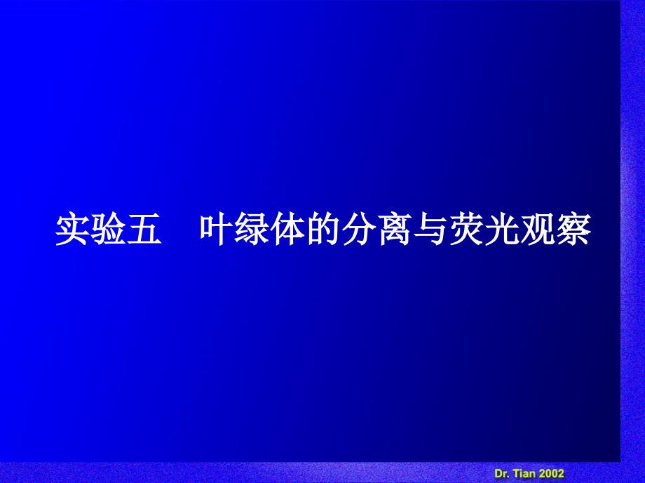 试验五叶绿体的分离与荧光观察PPT课件_第1页