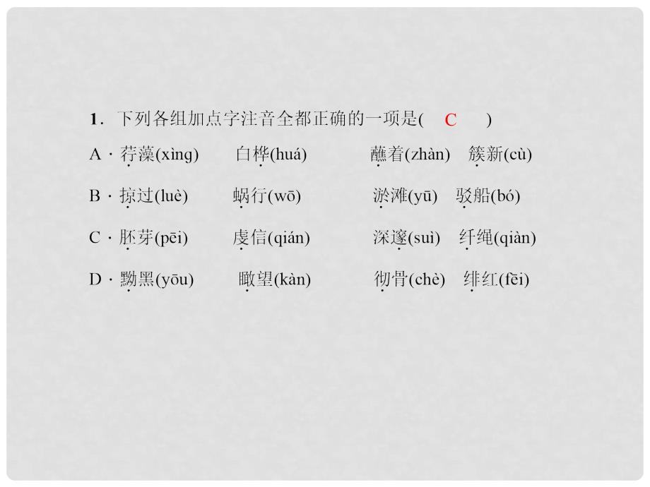 原九年级语文下册 期末专题复习一 语音与汉字课件 （新版）新人教版_第3页